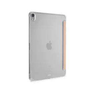 Pipetto Origami ümbris iPad Pro 11-tollisele mudelile läbipaistva tagaosa ja volditava pruuni kaanega