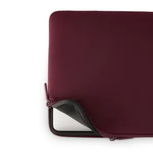 Housse Classic Fit Pipetto pour MacBook en bordeaux avec fermeture à glissière et doublure grise douce