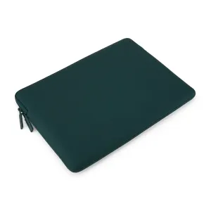 Housse pour ordinateur portable Pipetto Classic Fit, bleu sarcelle foncé, avec fermeture zippée et design fin et arrondi