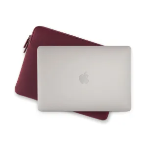 Pipetto bordoopunane MacBooki ümbris kahesuunalise luku ja õhukese pehmendatud neopreenkaitsega