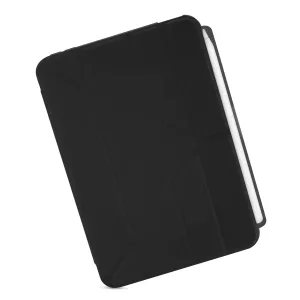 Pipetto Origami No3 iPad mini ümbris musta värvi, volditava aluse disainiga ja Apple Pencil hoiukohaga