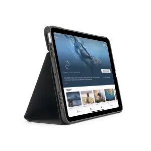 Pipetto Origami No6 stativdeksel til iPad Air, svart sammenleggbart foliodeksel med trekantet visningsstativ