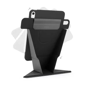 Pipetto Origami No6 stativetui for iPad Air, vist i svart med sammenleggbart origami-visningsstativ
