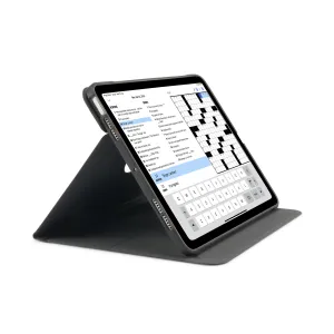 Pipetto Origami No6 stand case til iPad 10th Gen i sort, foldet som en visningsstander i liggende format