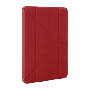Pipetto Origami Shield iPad Air-cover i rødt med trefoldet foliodesign og afrundede hjørner