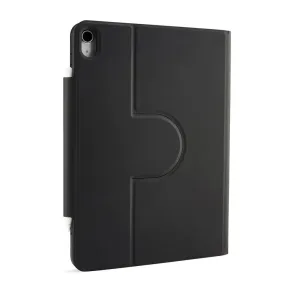 Étui folio rotatif noir Pipetto pour iPad Air 13" avec découpe pour appareil photo et rabat pliable