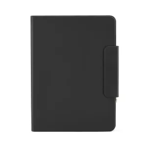 Étui folio rotatif Pipetto pour iPad Pro 13 en noir, vue de face fermé avec rabat magnétique et coins arrondis