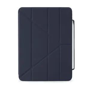 Pipetto Origami No3 dėklas, skirtas iPad Pro 11, tamsiai mėlynos spalvos, su sulankstomu dangteliu ir Apple Pencil laikikliu