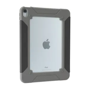 Pipetto rugged folio case for iPad 10th generation, with transparent back, camera cutout and reinforced corners.