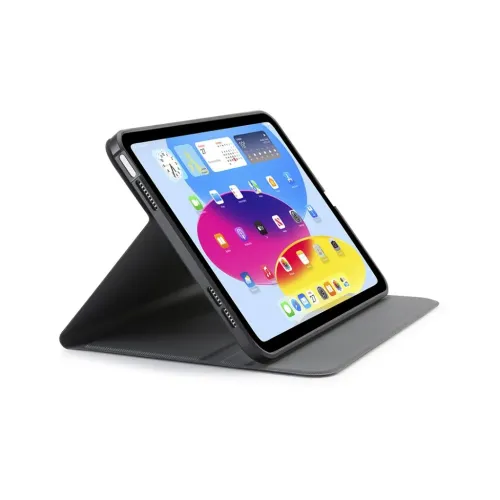 Pipetto drehbare Folio-Hülle in Schwarz für iPad 10,9 Zoll, mit verstellbarem Ständer für Hoch- und Querformat