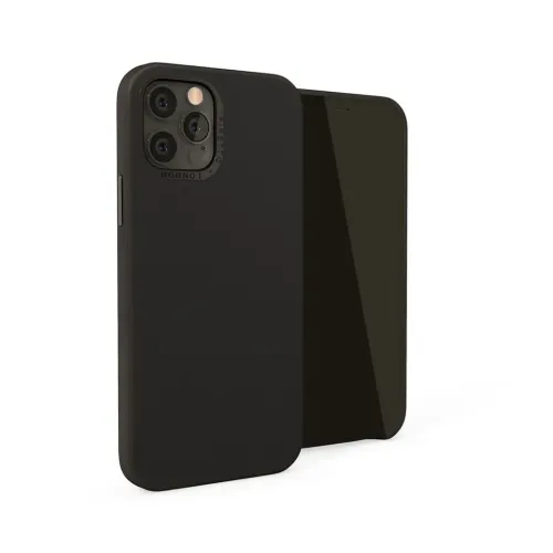 Pipetto iPhone 12 Pro Max Magnet-Hülle aus schwarzem Leder mit Klappcover, erhöhtem Kameraausschnitt und Logo