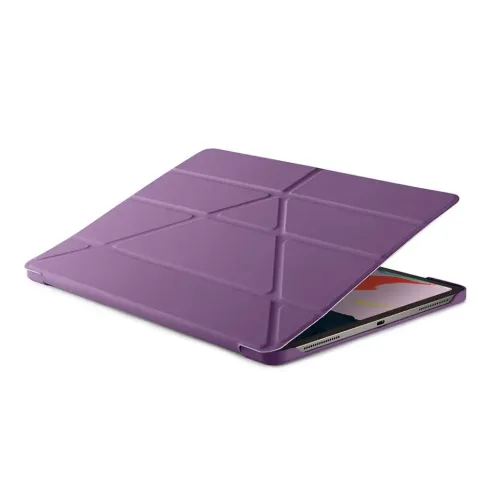 Pipetto violette Multi-Winkel-Folio-Hülle für das 12,9-Zoll-iPad Pro mit faltbarer Origami-Ständerabdeckung