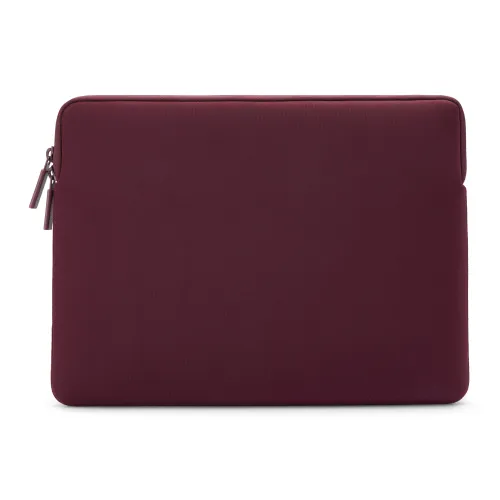 Pipetto Classic Fit MacBook-fodral i vinrött med 4 mm neopren, foder i fuskpäls och tvåvägsdragkedja