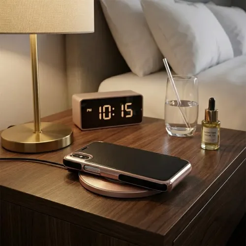 Pipetto Slim Wallet Mirror Case iPhone XR-ile, must ja roosakuldne, laadimisalusel