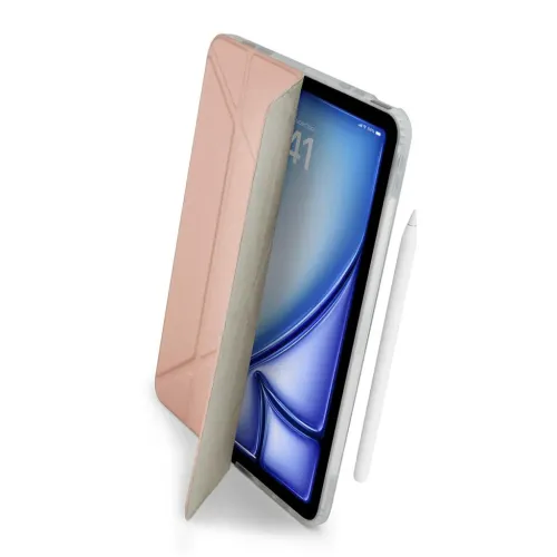 Funda Pipetto Origami No1 rosa metalizado para iPad Air 13 (2024) con soporte plegable y compatibilidad con Apple Pencil