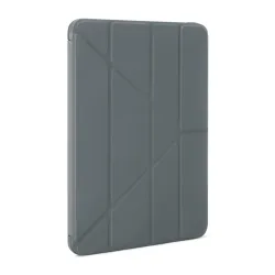 Mörkgrått Pipetto Origami No1-fodral för iPad Pro 11" (2021) med flera vikningslägen och laddning för Apple Pencil.