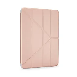 Rosa Pipetto Origami iPad Air-fodral med 5-i-1-ställning och stöd för Apple Pencil.