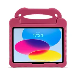 Pink Pipetto iPad 10,9" (10th Gen) Activity Case med bärhandtag och stötdämpning för barnvänligt skydd och hygien.